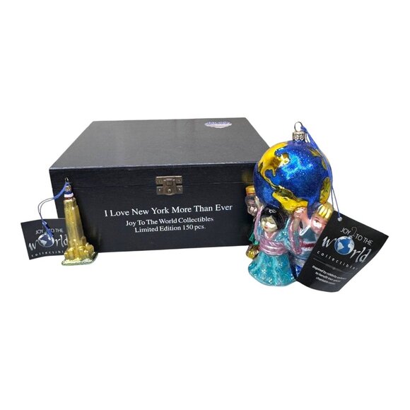 Kurt Adler Planet Hope Glass Ornament Joy To The World Children Peace Earth NEW - Picture 1 of 12